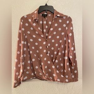 Polka dot mauve long sleeve